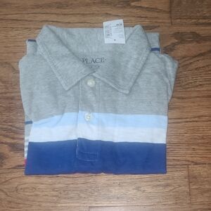 The Children's Place Gray and Blue Polo Shirt